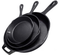 Simple Chef Cast Iron Skillet Set - 12", 10", 8"